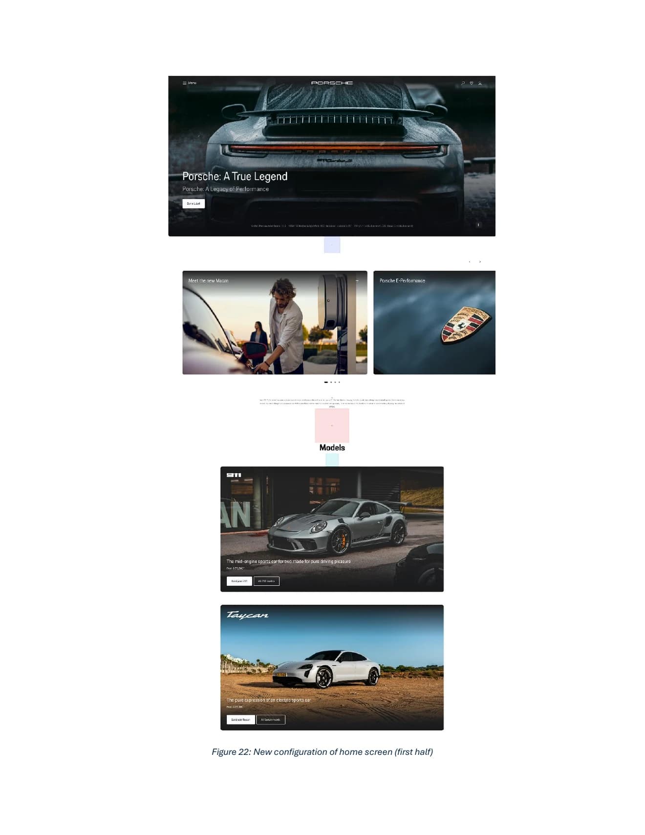Assignment page showing Atharva's recomposed Porsche homepage