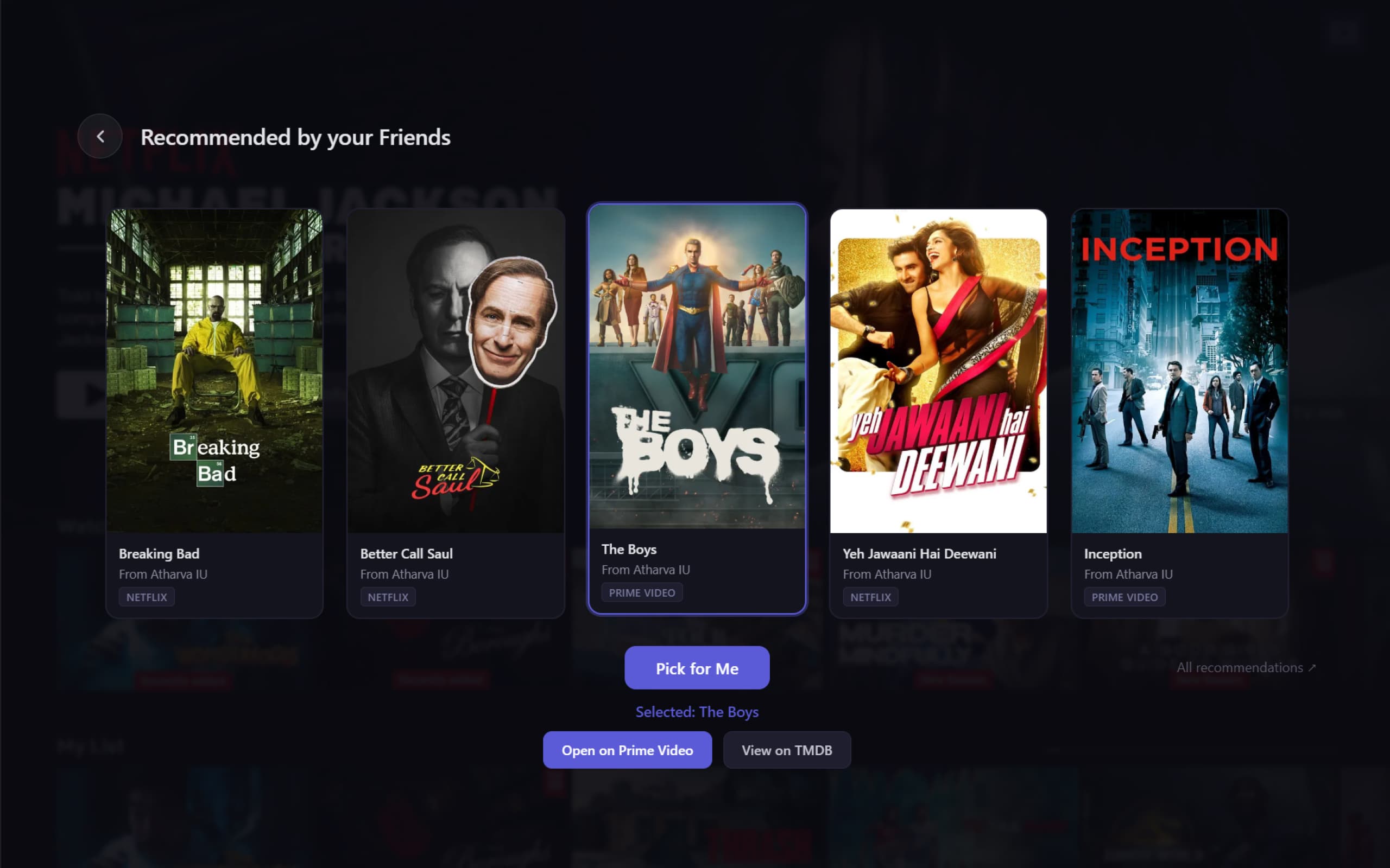 Streaming Helper Comfort Pick presenting five recommendations over a streaming service.